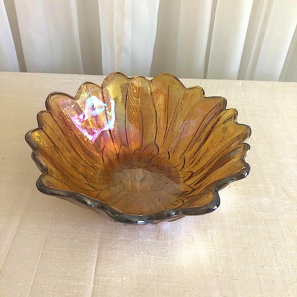 Vintage Indian Glass Co. Amber Bowl - Picture 2 of 4